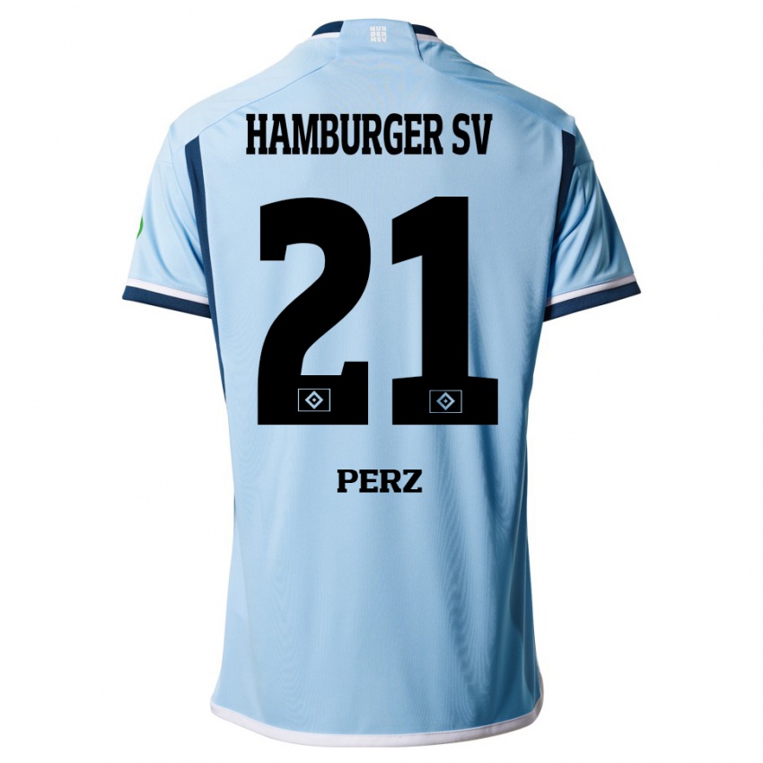 Hombre Camiseta Marcel Perz #21 Azul 2ª Equipación 2023/24 La Camisa México