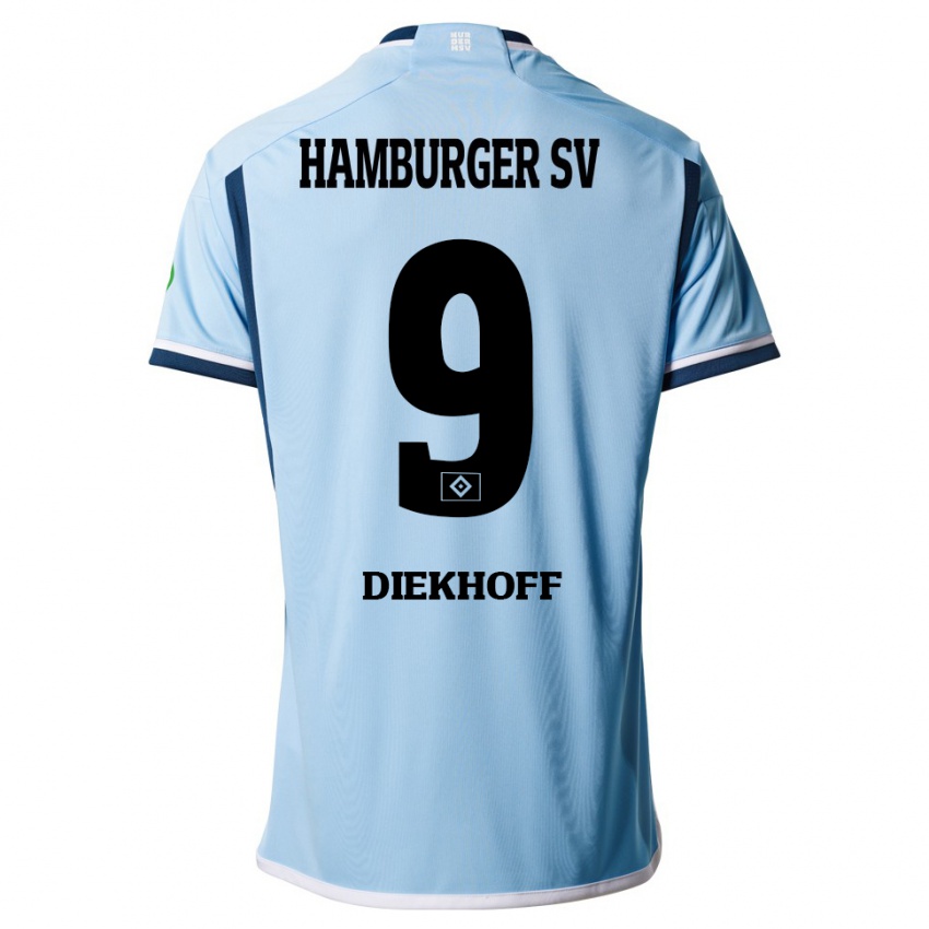 Hombre Camiseta Henrike Diekhoff #9 Azul 2ª Equipación 2023/24 La Camisa México