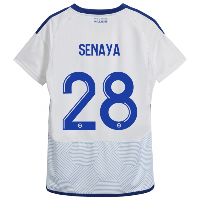 Hombre Camiseta Marvin Senaya #28 Blanco 2ª Equipación 2023/24 La Camisa México