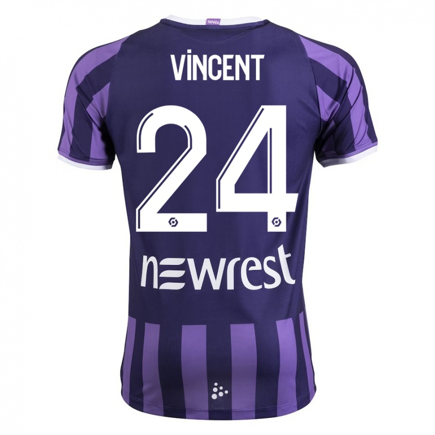 Hombre Camiseta Magalie Vincent #24 Morado 2ª Equipación 2023/24 La Camisa México