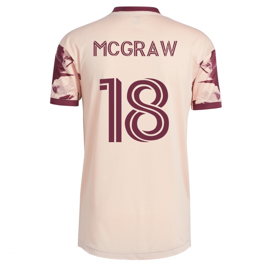 Hombre Camiseta Zac Mcgraw #18 Blanquecino 2ª Equipación 2023/24 La Camisa México