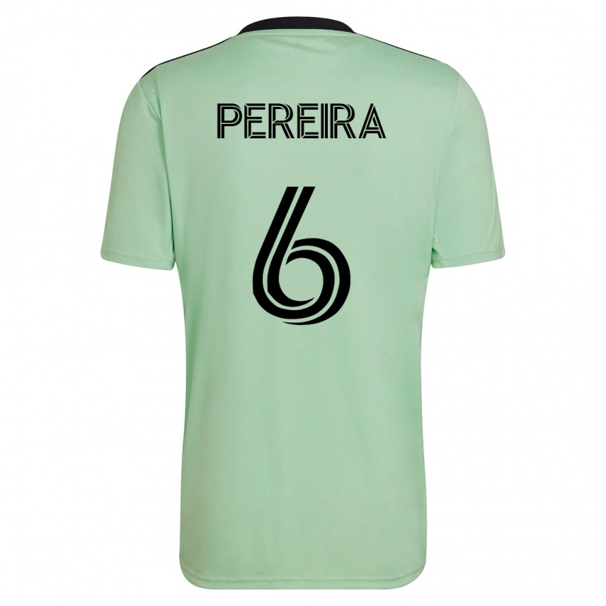 Hombre Camiseta Daniel Pereira #6 Verde Claro 2ª Equipación 2023/24 La Camisa México