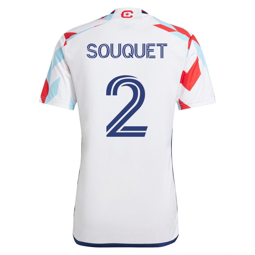 Hombre Camiseta Arnaud Souquet #2 Blanco Azul 2ª Equipación 2023/24 La Camisa México