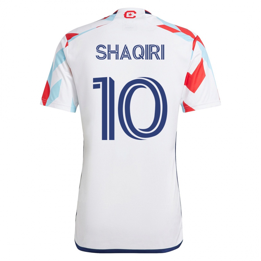 Hombre Camiseta Xherdan Shaqiri #10 Blanco Azul 2ª Equipación 2023/24 La Camisa México