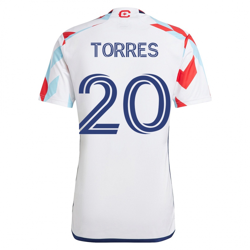 Hombre Camiseta Jairo Torres #20 Blanco Azul 2ª Equipación 2023/24 La Camisa México