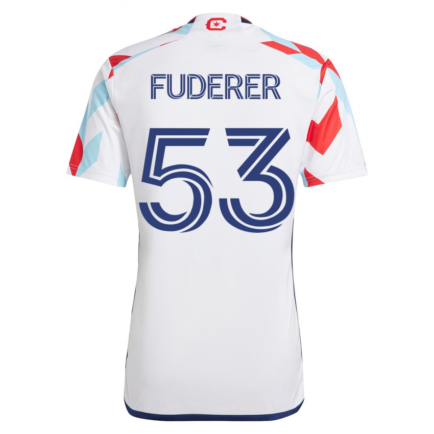 Hombre Camiseta Jake Fuderer #53 Blanco Azul 2ª Equipación 2023/24 La Camisa México
