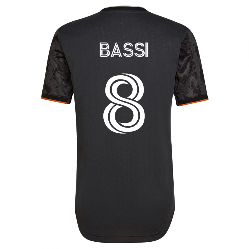 Hombre Camiseta Amine Bassi #8 Negro 2ª Equipación 2023/24 La Camisa México