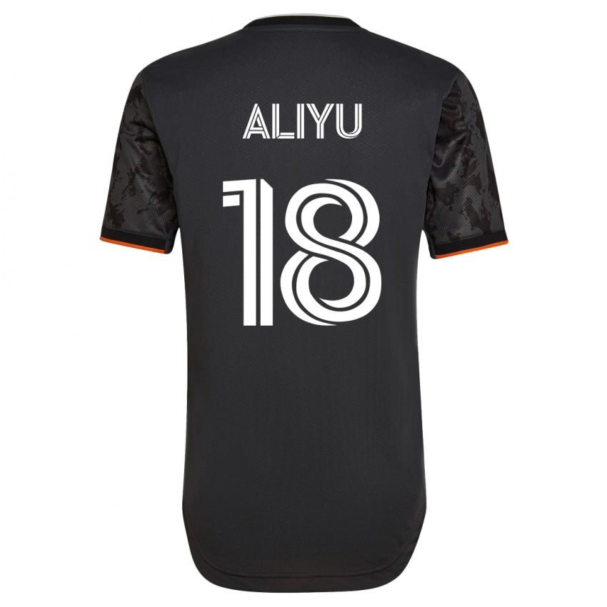 Hombre Camiseta Ibrahim Aliyu #18 Negro 2ª Equipación 2023/24 La Camisa México