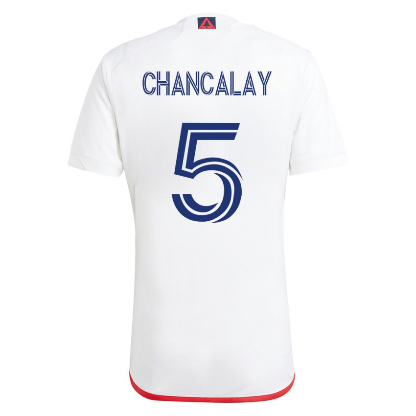 Hombre Camiseta Tomas Chancalay #5 Blanco Rojo 2ª Equipación 2023/24 La Camisa México