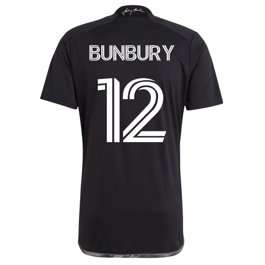 Hombre Camiseta Teal Bunbury #12 Negro 2ª Equipación 2023/24 La Camisa México