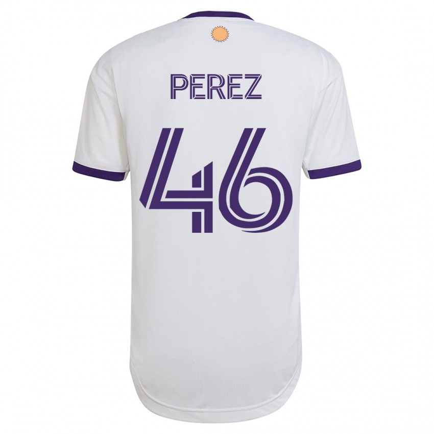 Hombre Camiseta Franco Pérez #46 Blanco 2ª Equipación 2023/24 La Camisa México