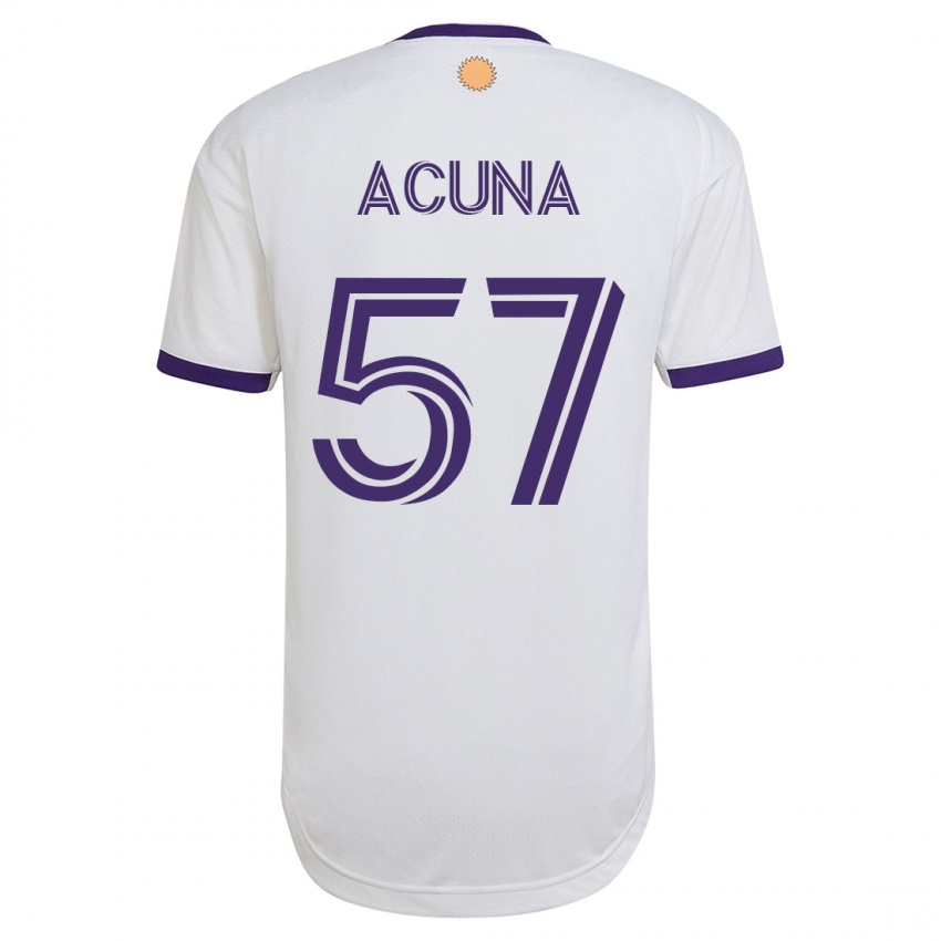 Hombre Camiseta Cristofer Acuña #57 Blanco 2ª Equipación 2023/24 La Camisa México
