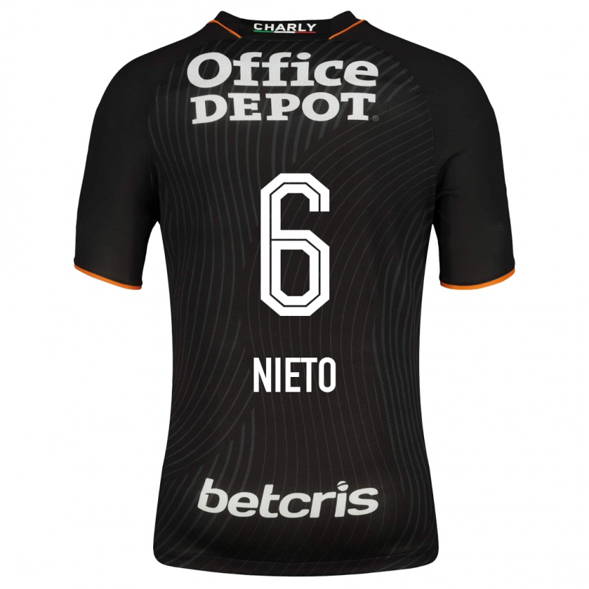 Hombre Camiseta Karla Nieto #6 Negro 2ª Equipación 2023/24 La Camisa México