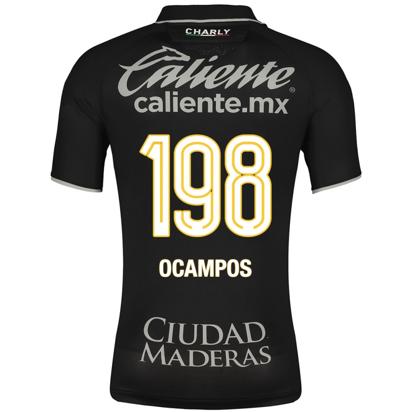 Hombre Camiseta Omar Ocampos #198 Negro 2ª Equipación 2023/24 La Camisa México