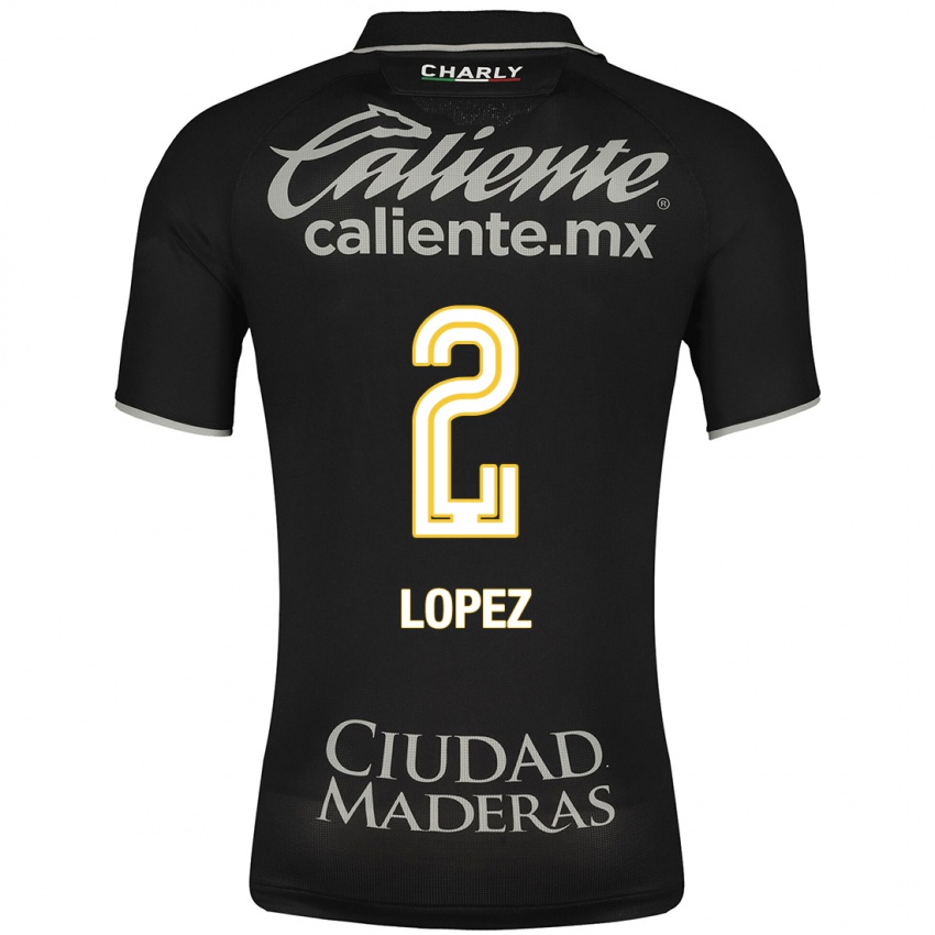 Hombre Camiseta Vanessa Lopez #2 Negro 2ª Equipación 2023/24 La Camisa México