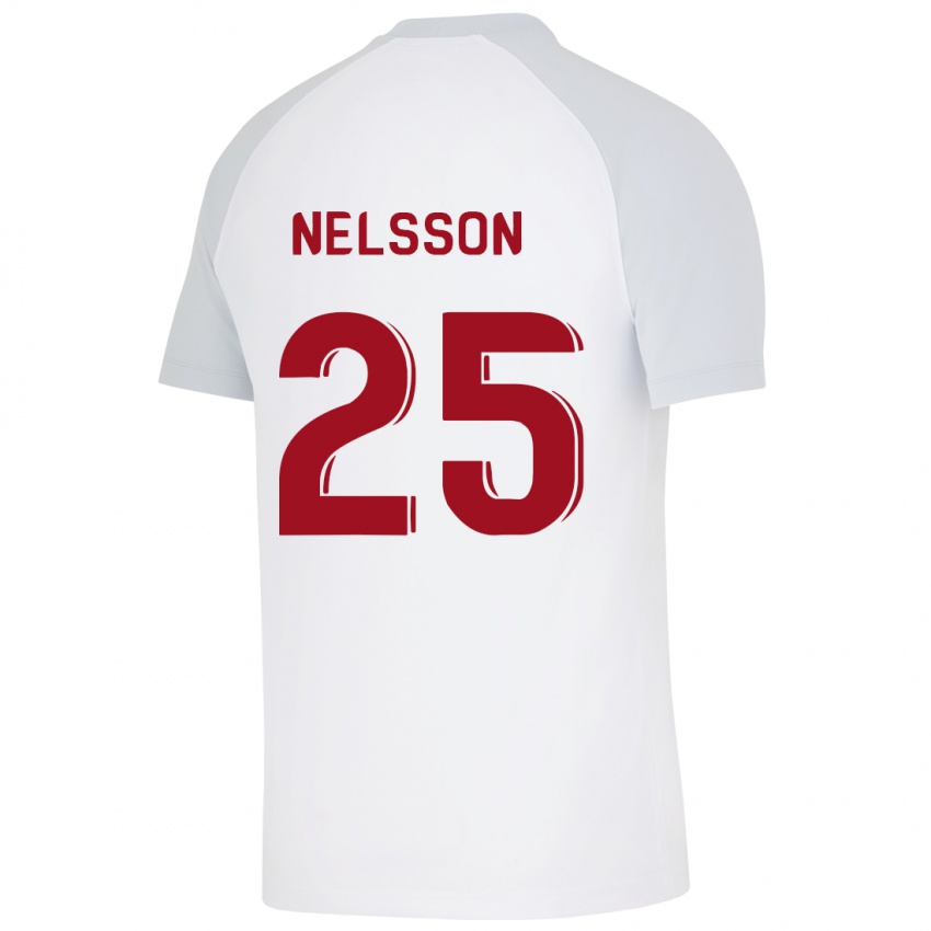 Hombre Camiseta Victor Nelsson #25 Blanco 2ª Equipación 2023/24 La Camisa México