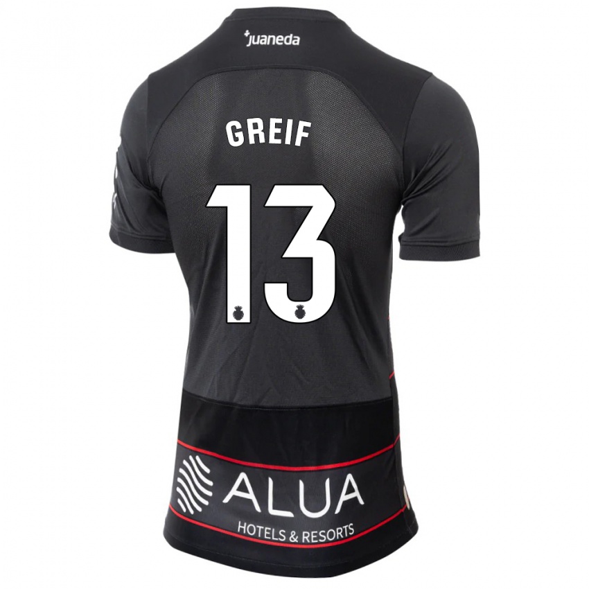 Hombre Camiseta Dominik Greif #13 Negro 2ª Equipación 2023/24 La Camisa México