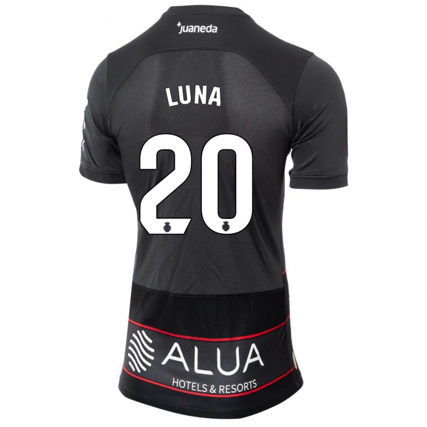 Hombre Camiseta Daniel Luna #20 Negro 2ª Equipación 2023/24 La Camisa México