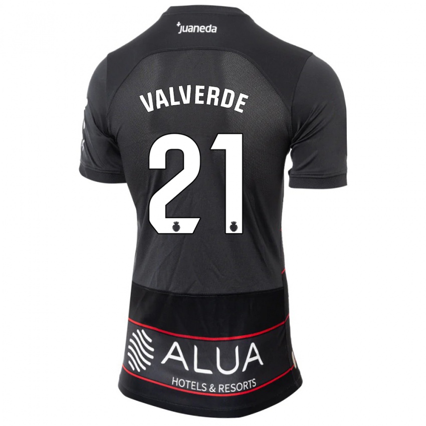 Hombre Camiseta David Valverde #21 Negro 2ª Equipación 2023/24 La Camisa México