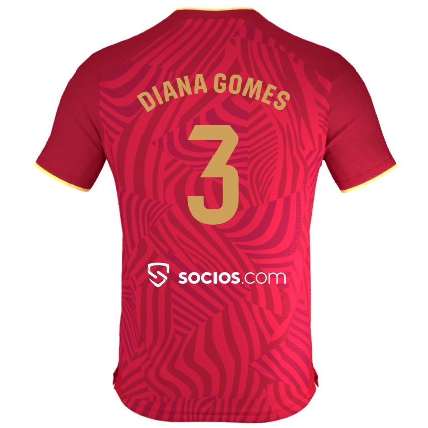 Hombre Camiseta Diana Catarina Ribeiro Gomes #3 Rojo 2ª Equipación 2023/24 La Camisa México