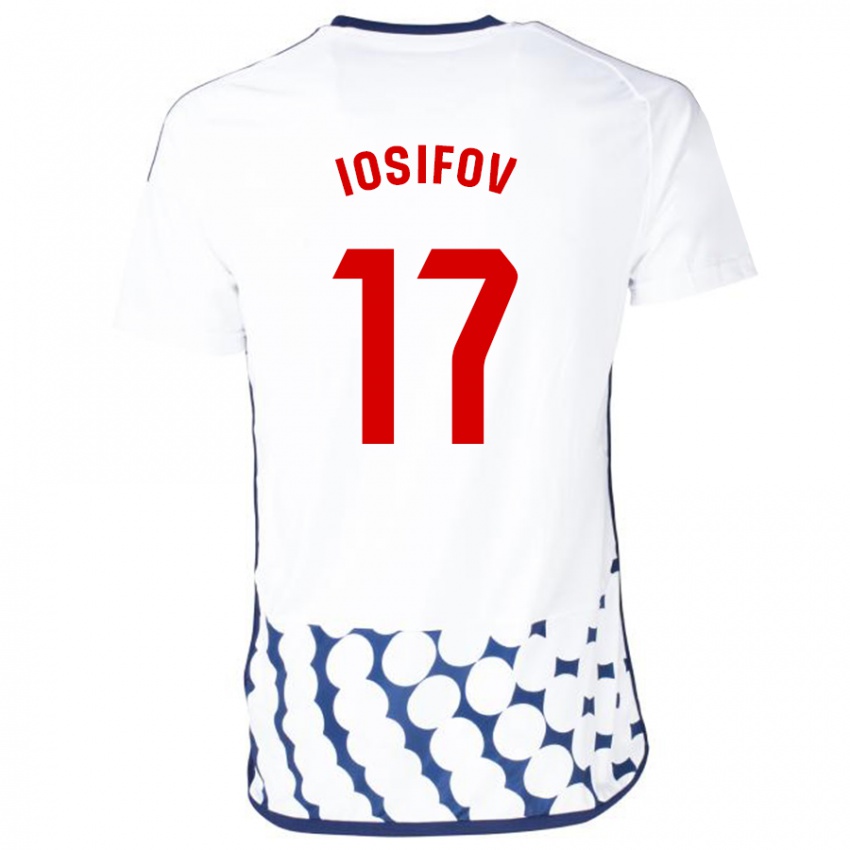 Hombre Camiseta Nikita Iosifov #17 Blanco 2ª Equipación 2023/24 La Camisa México