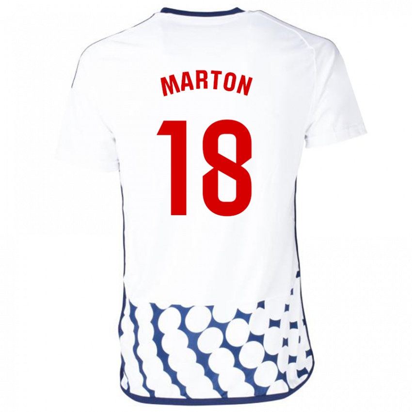 Hombre Camiseta Javier Marton #18 Blanco 2ª Equipación 2023/24 La Camisa México