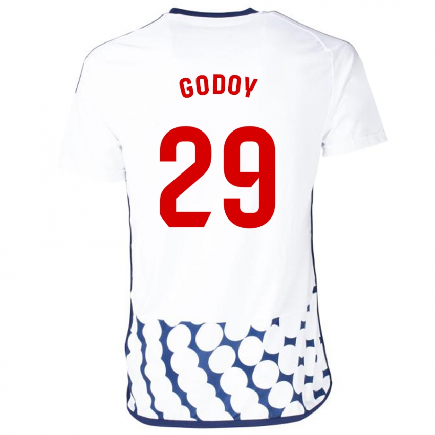 Hombre Camiseta Alan Godoy #29 Blanco 2ª Equipación 2023/24 La Camisa México