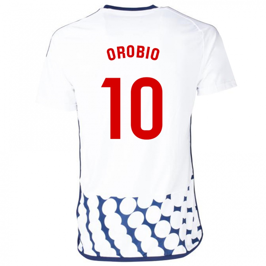 Hombre Camiseta Ekhiotz Orobio #10 Blanco 2ª Equipación 2023/24 La Camisa México