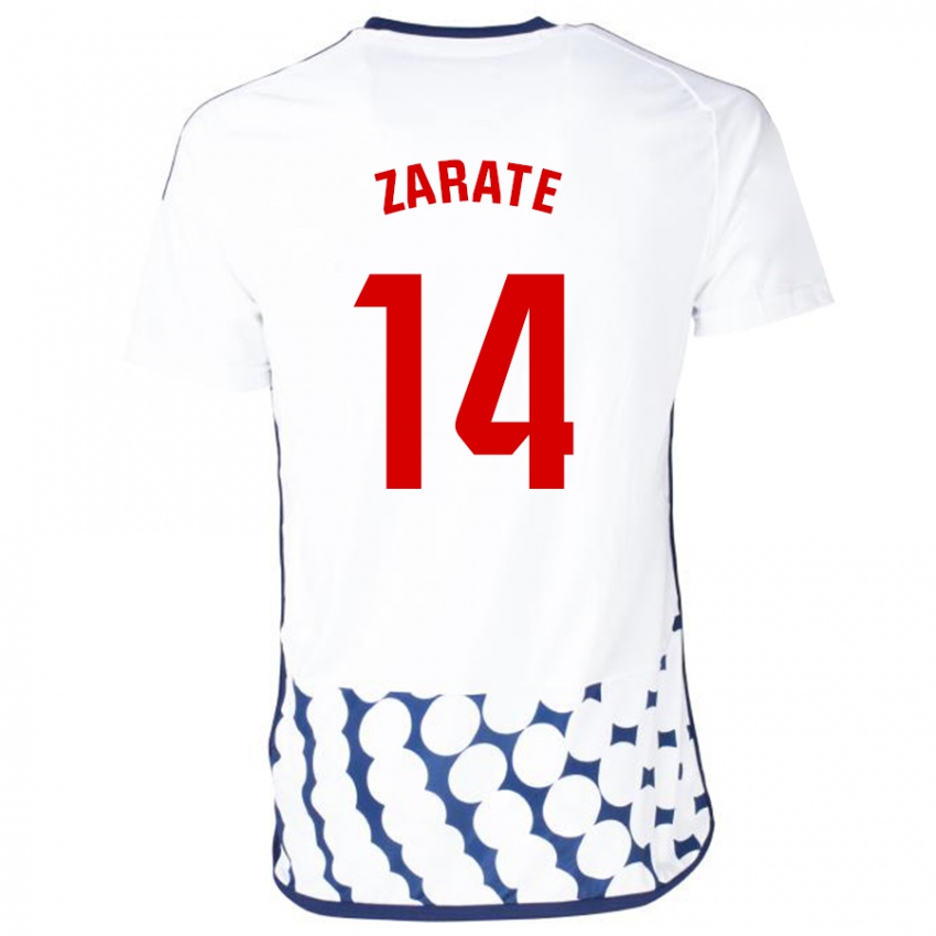 Hombre Camiseta Hugo Zárate #14 Blanco 2ª Equipación 2023/24 La Camisa México