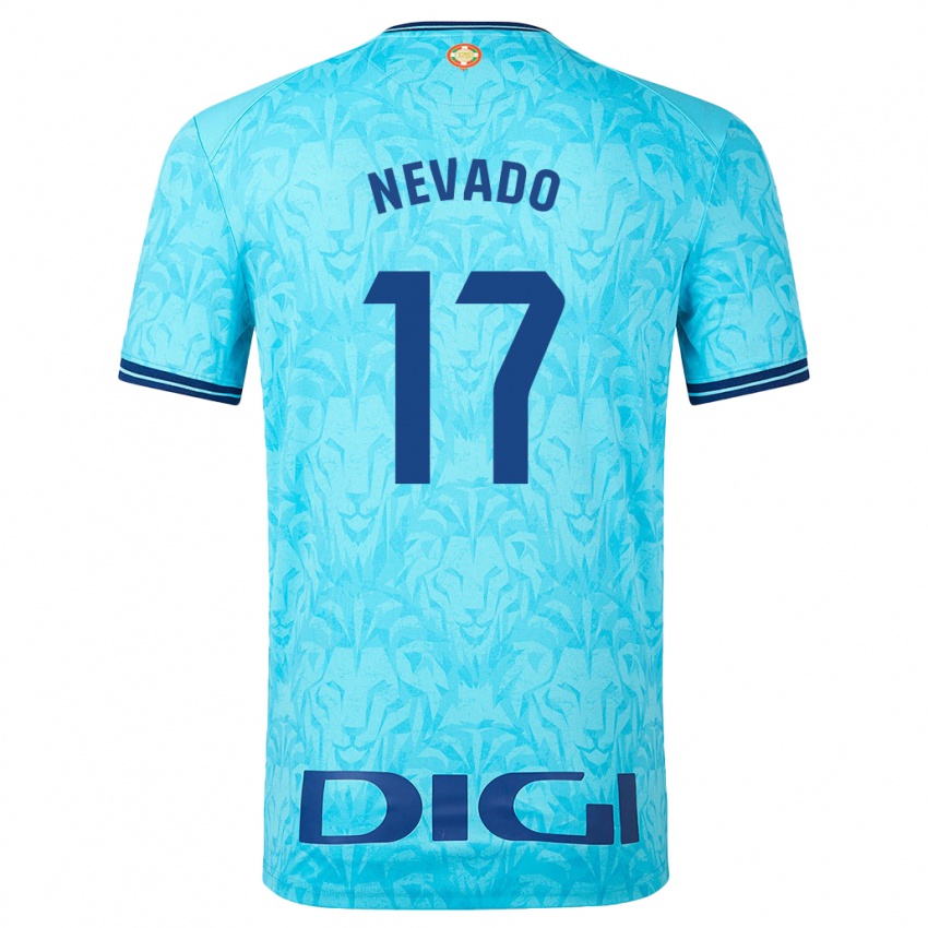 Hombre Camiseta Nerea Nevado Gómez #17 Cielo Azul 2ª Equipación 2023/24 La Camisa México