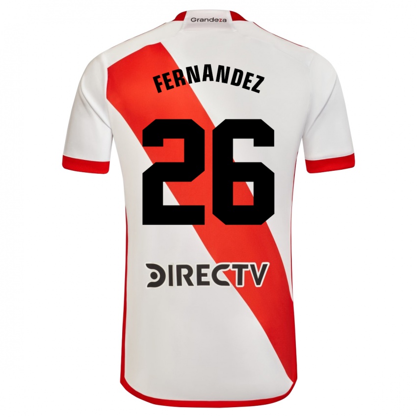 Mujer Camiseta Nacho Fernández #26 Blanco Rojo 1ª Equipación 2023/24 La Camisa México