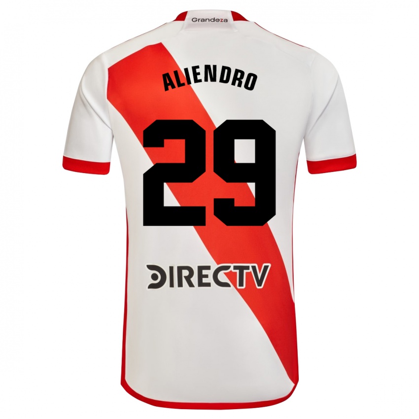 Mujer Camiseta Rodrigo Aliendro #29 Blanco Rojo 1ª Equipación 2023/24 La Camisa México