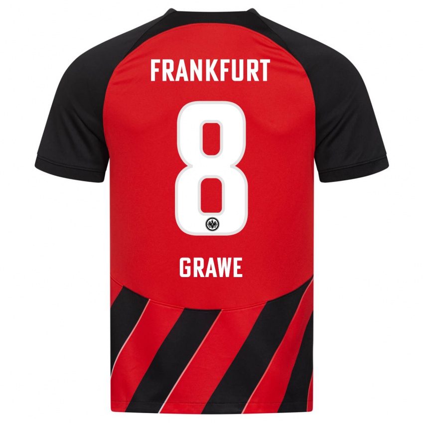 Mujer Camiseta Lisanne Gräwe #8 Negro Rojo 1ª Equipación 2023/24 La Camisa México