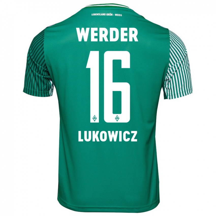 Mujer Camiseta Maik Lukowicz #16 Verde 1ª Equipación 2023/24 La Camisa México