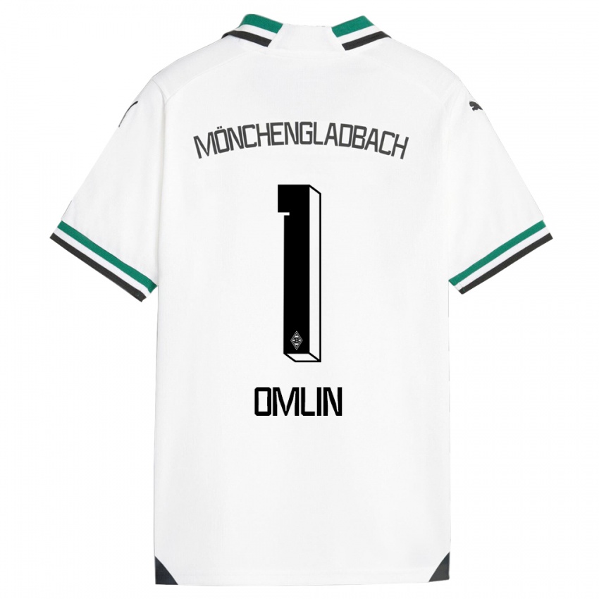 Mujer Camiseta Jonas Omlin #1 Blanco Verde 1ª Equipación 2023/24 La Camisa México