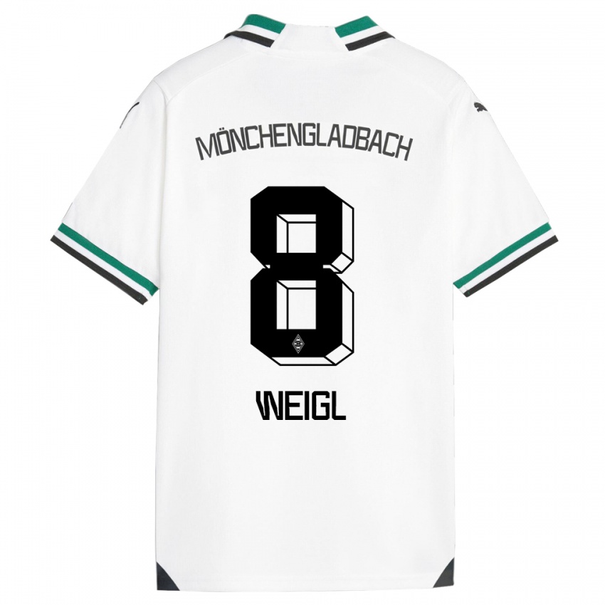 Mujer Camiseta Julian Weigl #8 Blanco Verde 1ª Equipación 2023/24 La Camisa México