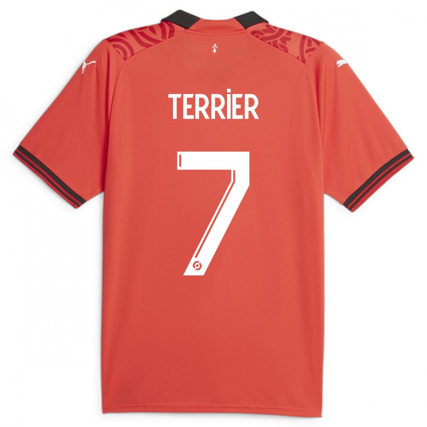 Mujer Camiseta Martin Terrier #7 Rojo 1ª Equipación 2023/24 La Camisa México