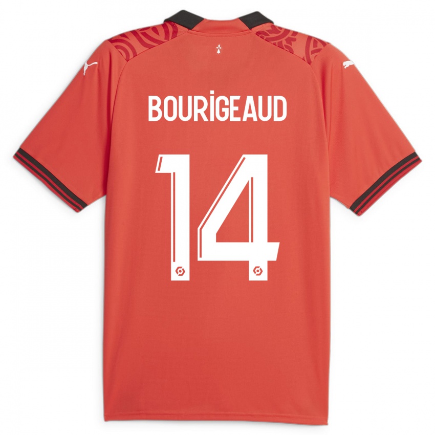 Mujer Camiseta Benjamin Bourigeaud #14 Rojo 1ª Equipación 2023/24 La Camisa México