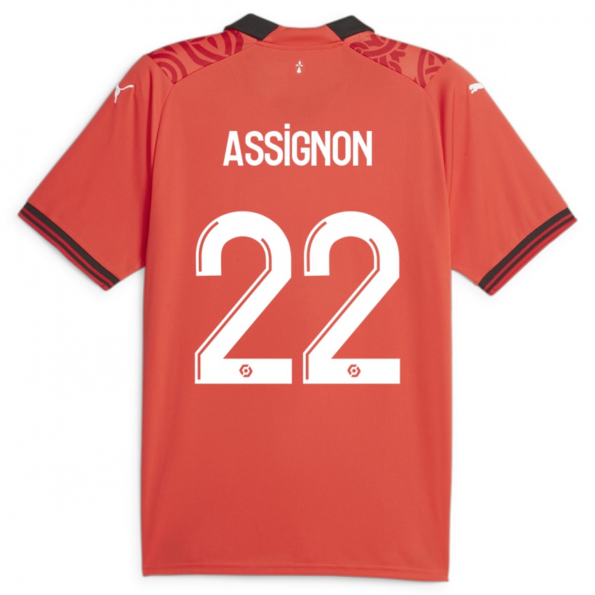 Mujer Camiseta Lorenz Assignon #22 Rojo 1ª Equipación 2023/24 La Camisa México