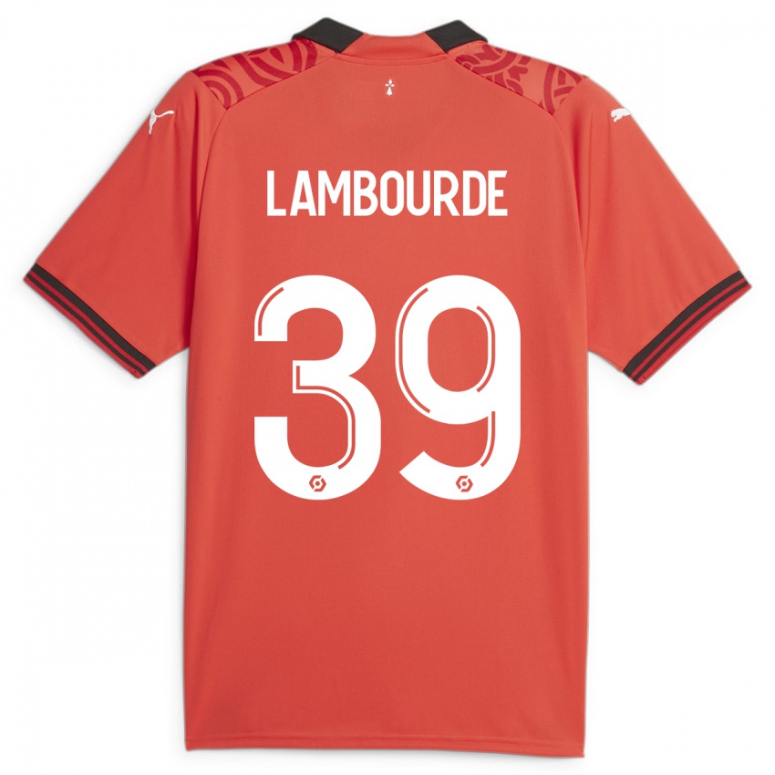 Mujer Camiseta Mathis Lambourde #39 Rojo 1ª Equipación 2023/24 La Camisa México
