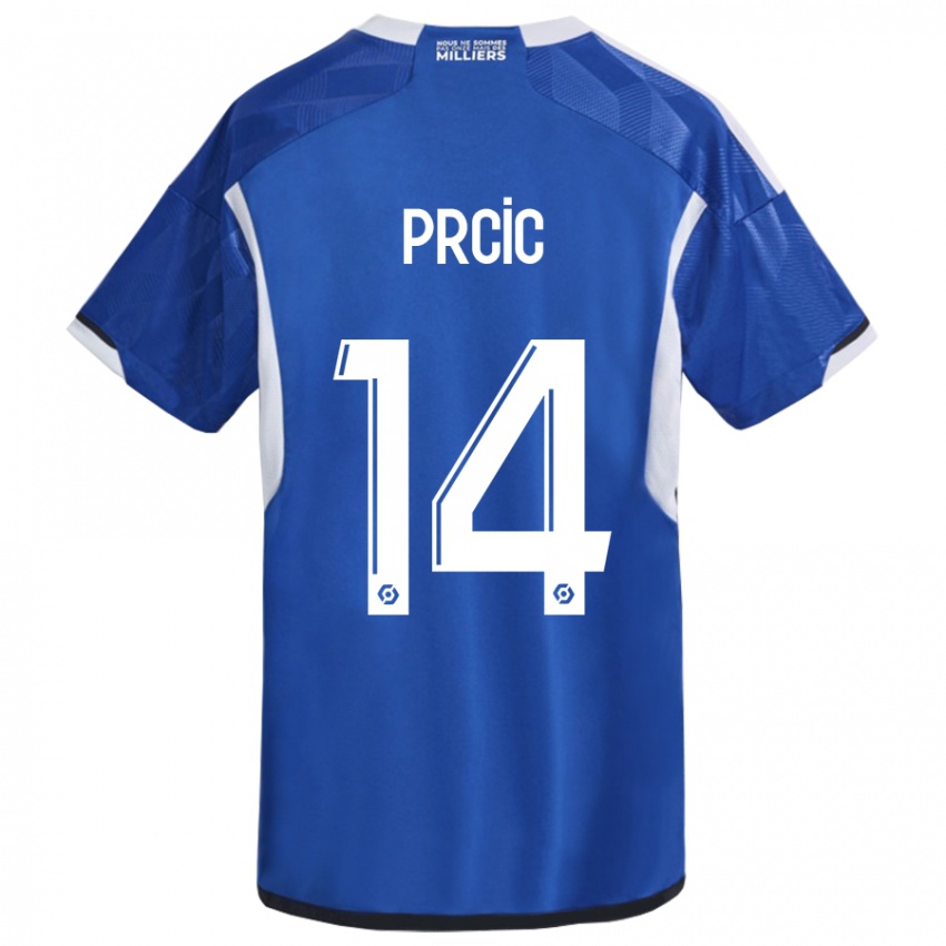 Mujer Camiseta Sanjin Prcic #14 Azul 1ª Equipación 2023/24 La Camisa México