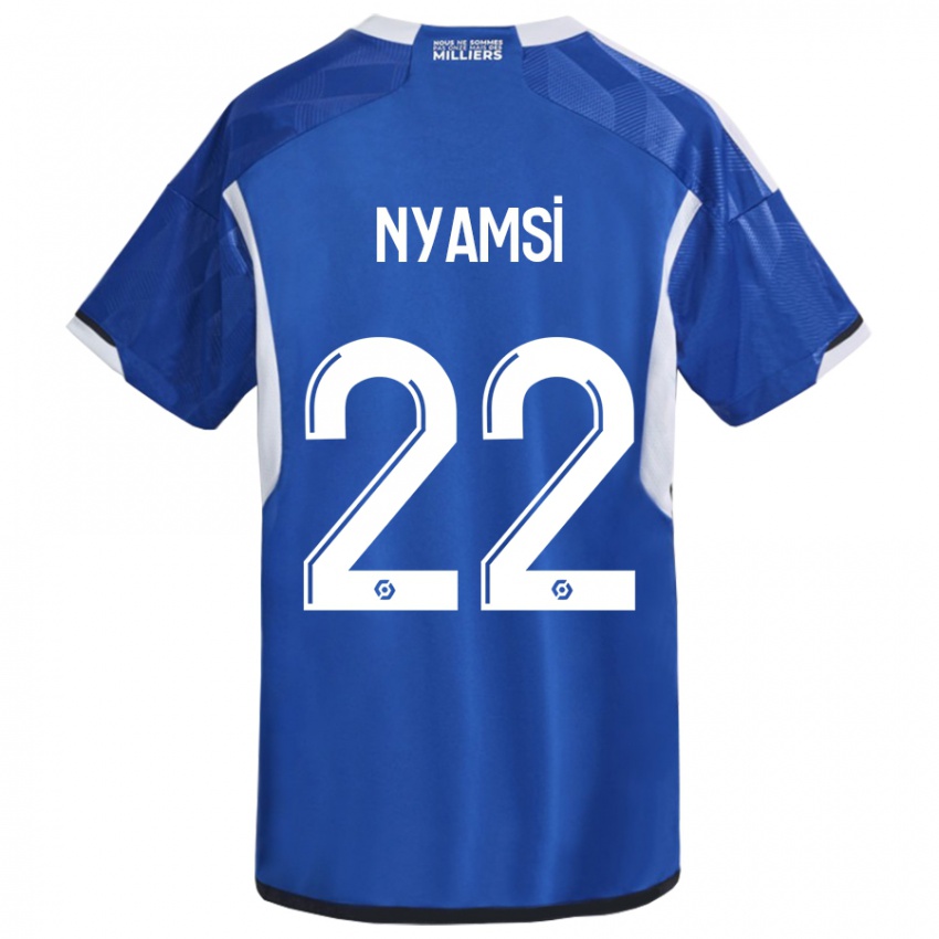 Mujer Camiseta Gerzino Nyamsi #22 Azul 1ª Equipación 2023/24 La Camisa México