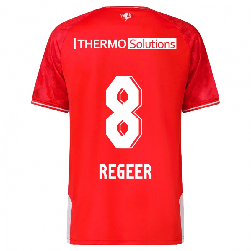 Mujer Camiseta Youri Regeer #8 Rojo 1ª Equipación 2023/24 La Camisa México