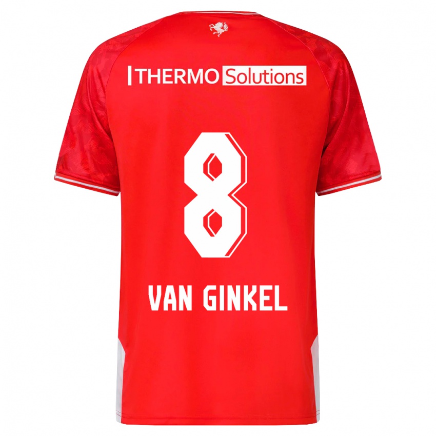 Mujer Camiseta Danique Van Ginkel #8 Rojo 1ª Equipación 2023/24 La Camisa México