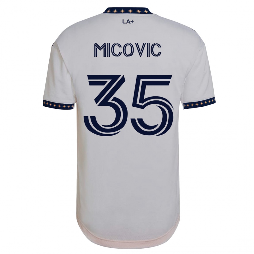 Mujer Camiseta Novak Micovic #35 Blanco 1ª Equipación 2023/24 La Camisa México