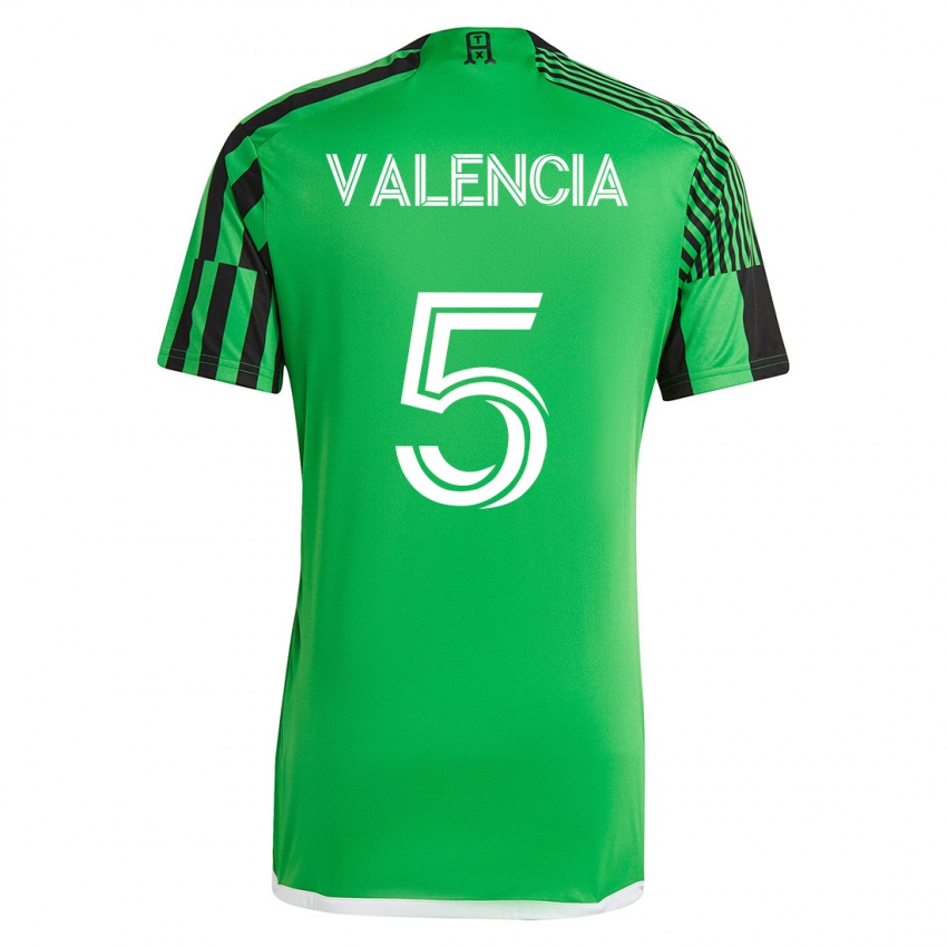 Mujer Camiseta Jhojan Valencia #5 Verde Negro 1ª Equipación 2023/24 La Camisa México