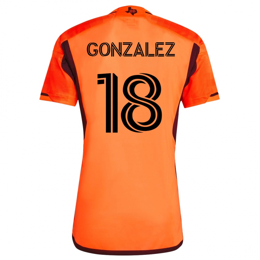 Mujer Camiseta Diego Gonzalez #18 Naranja 1ª Equipación 2023/24 La Camisa México