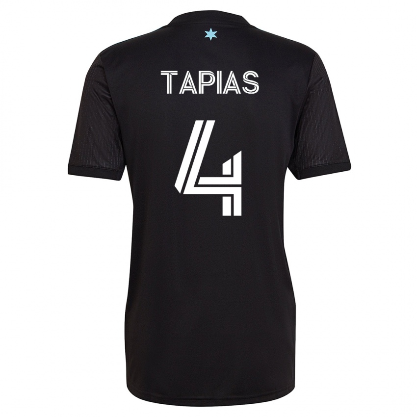 Mujer Camiseta Miguel Tapias #4 Negro 1ª Equipación 2023/24 La Camisa México