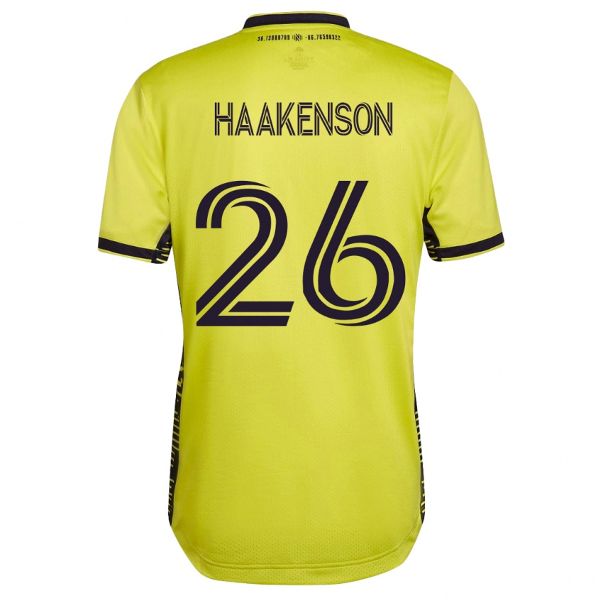 Mujer Camiseta Luke Haakenson #26 Amarillo 1ª Equipación 2023/24 La Camisa México