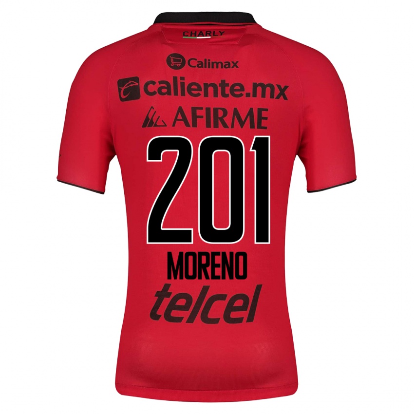Mujer Camiseta Jesús Moreno #201 Rojo 1ª Equipación 2023/24 La Camisa México